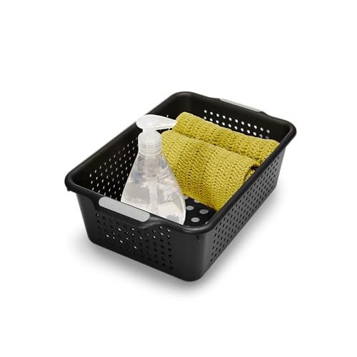 Madesmart Classic Small Storage Basket - Granite | BPA-Free, Brown