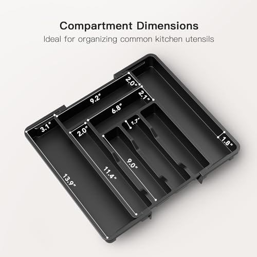 AMADA HomeFurnishing Expandable Silverware Drawer Organizer