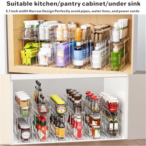 2-Tier Under-Sink Storage Organizer Set for Bathroom and Kitchen