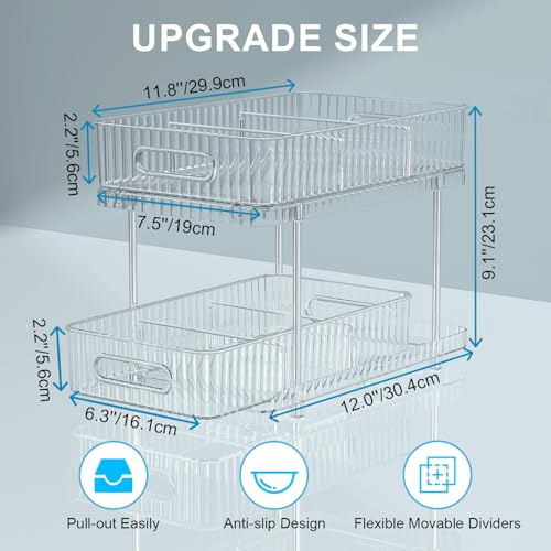 2-Pack Under Sink Organizer for Efficient Bathroom & Kitchen Storage