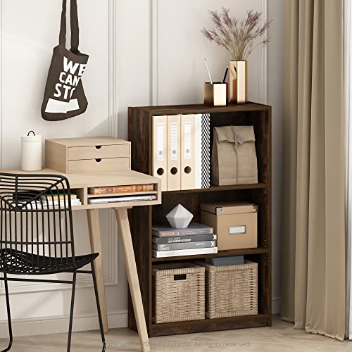 Furinno Jaya 3-Tier Amber Pine Adjustable Shelf Bookcase