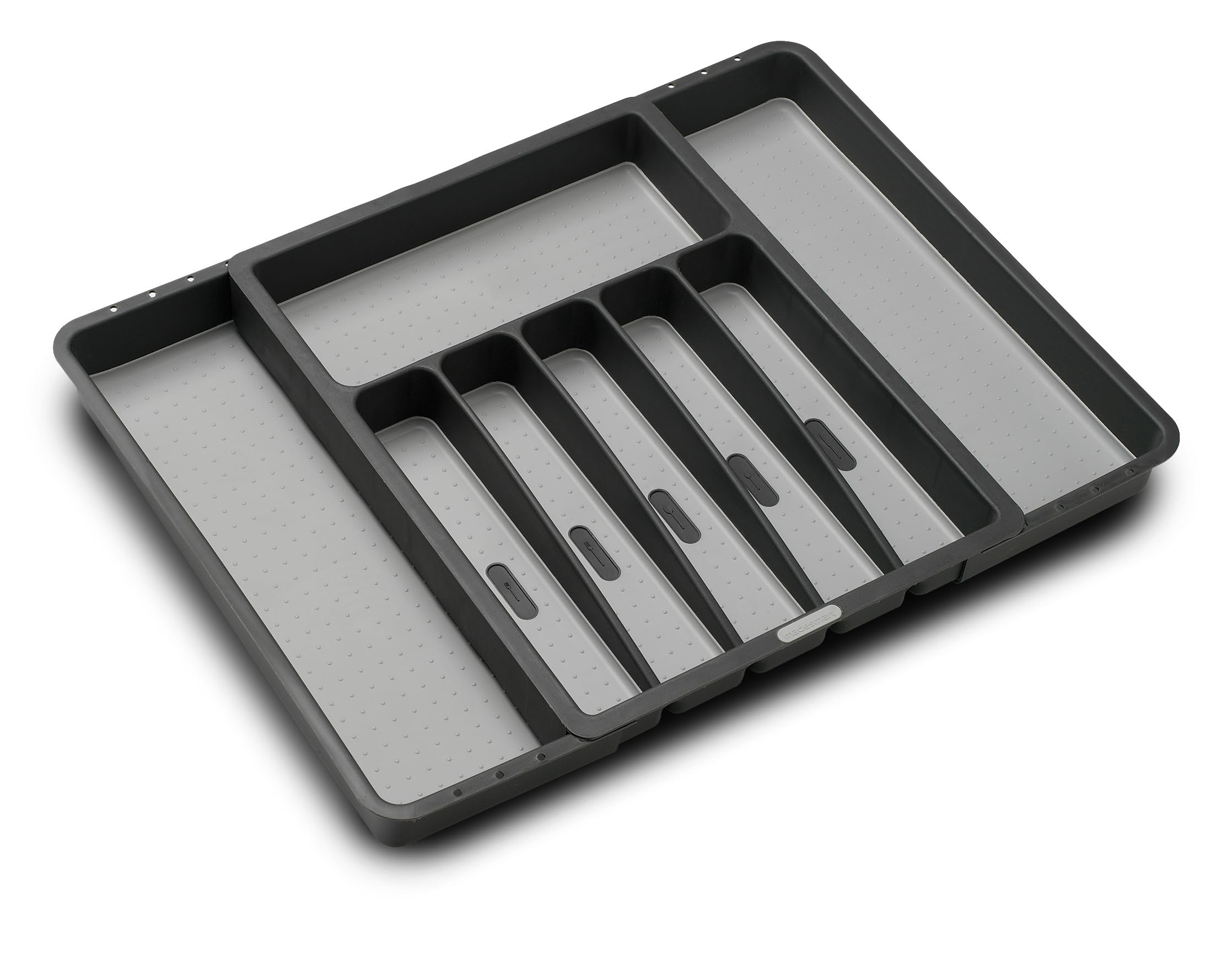 Madesmart Expandable Silverware Tray, Drawer Utensil Organizer, Grey