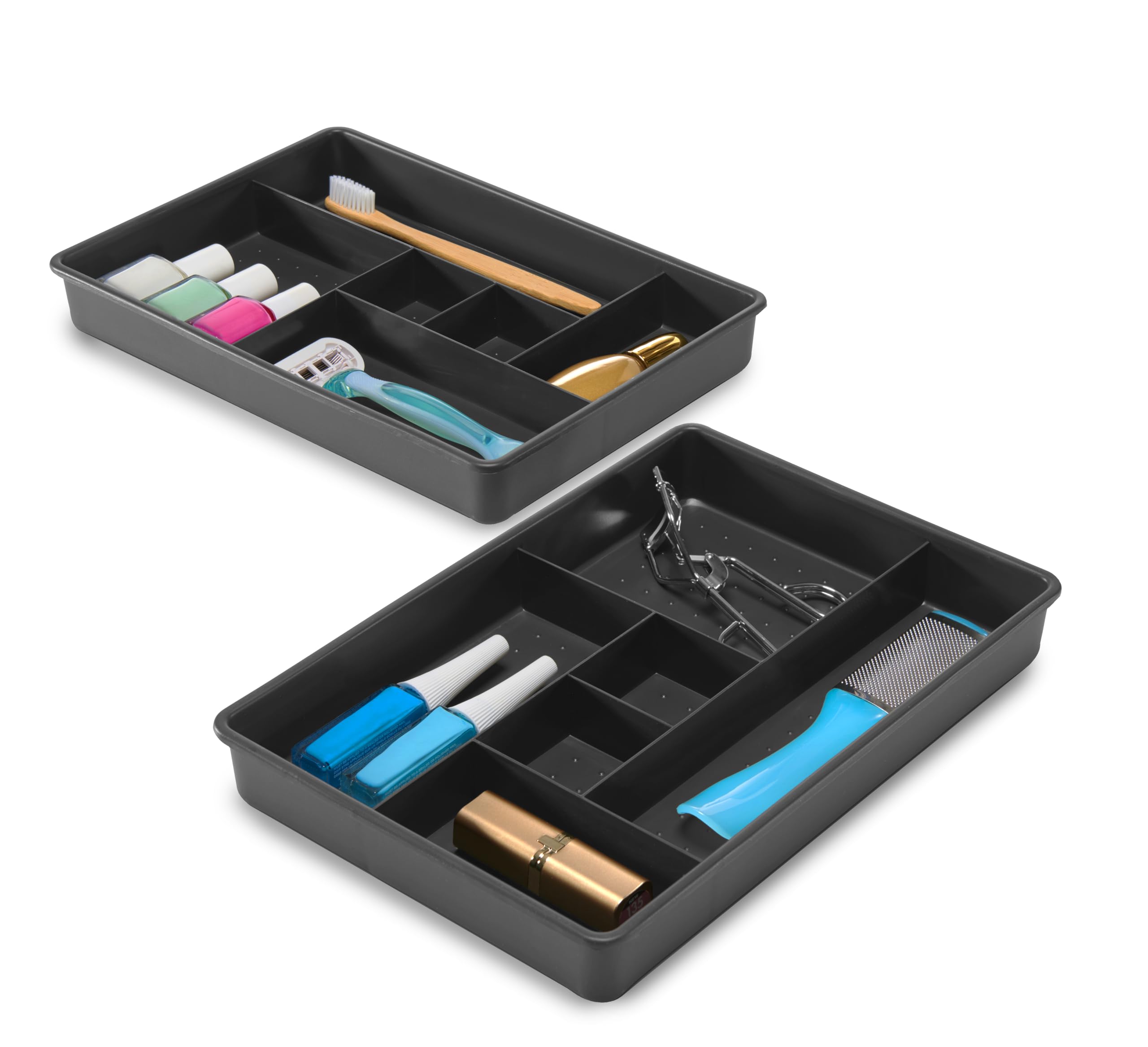Madesmart Granite Drawer Organizers, 2-Pack, 6 Compartment
