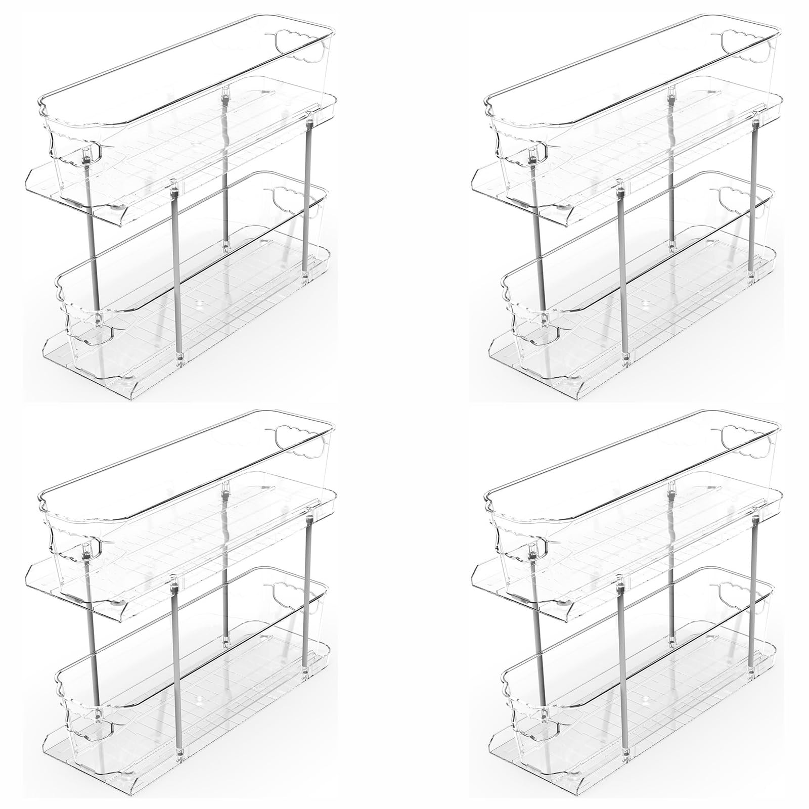 2-Tier Under-Sink Storage Organizer Set for Bathroom and Kitchen